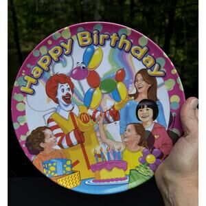 Vintage McDonald’s Happy Birthday Plate Melamine Plastic Kids 9.5” Sun Coast C5